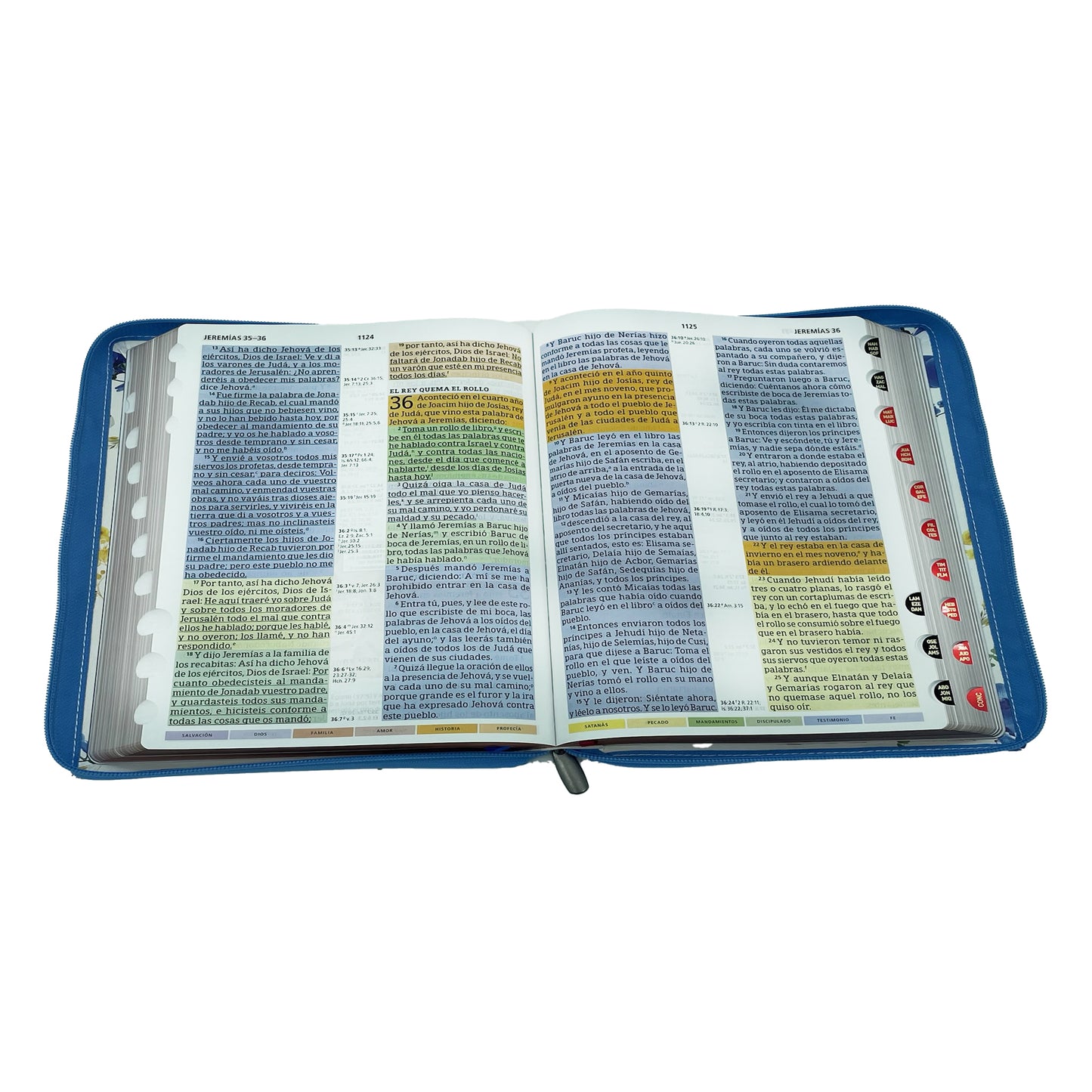 Biblia de Estudio Reina Valera 1960 Arco Iris color Blanco con Flores
