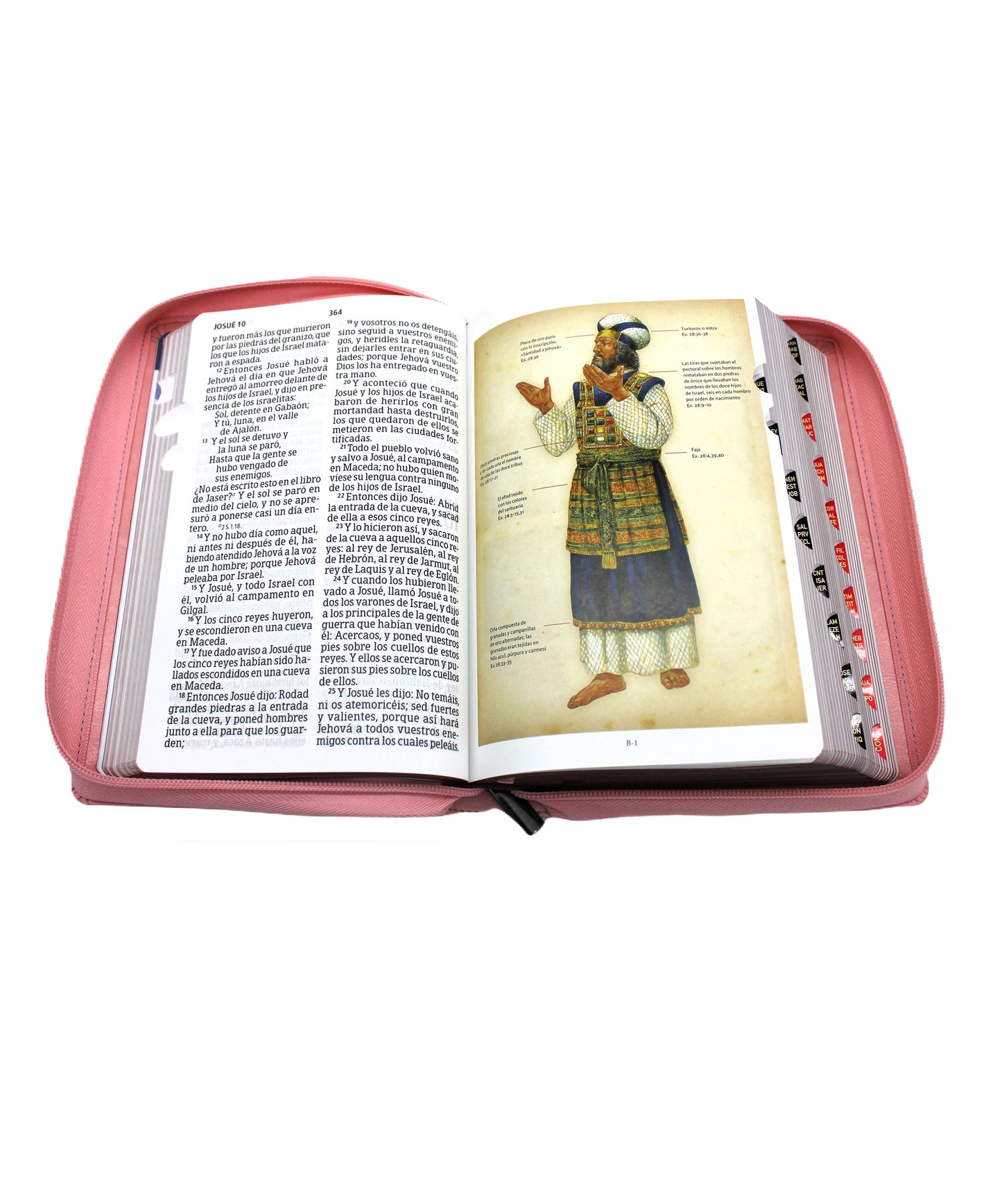 Biblia para Mujer Letra Gigante Tamano Manual Con Cierre, Indice en color Rosado con estuche de proteccion