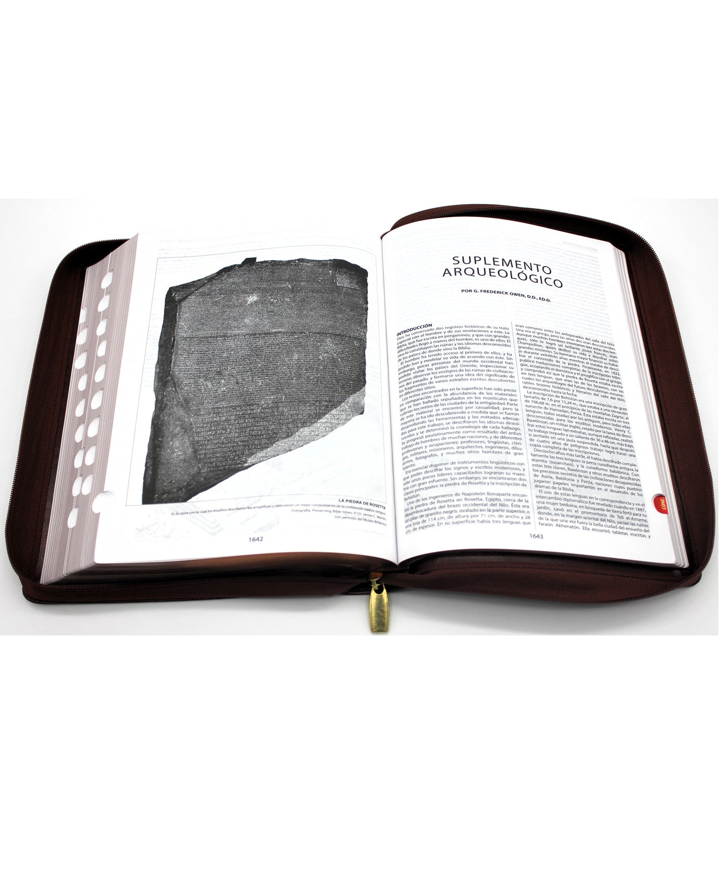 Biblia Reina Valera 1960 de Estudio Thompson con Cierre Indice en color caoba y estuche de proteccion