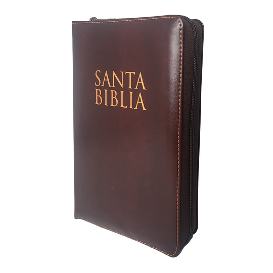 Biblia Letra Gigante Tamano Manual Con Cierre, Indice en color Caoba 14 puntos