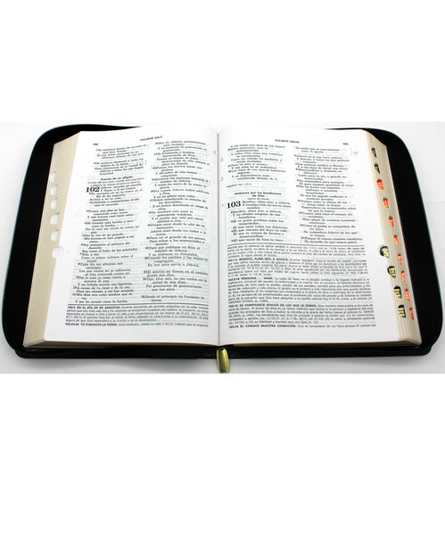 Biblia de Estudio Reina Valera 1960 Vida Plena con Cierre Indice  en color Negro y Estuche de Proteccion