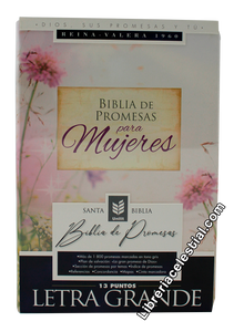 Biblia de Promesas Letra Grande, Blanco/Floral