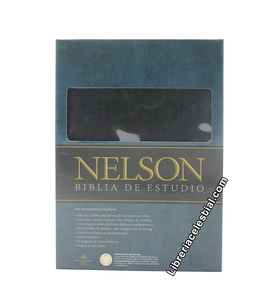 Biblia de estudio Nelson, Negro con Azul