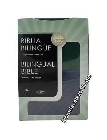 Biblia Bilingue RV1960 Azul-Verde/Bilingual Bible NKJV Blue-Green
