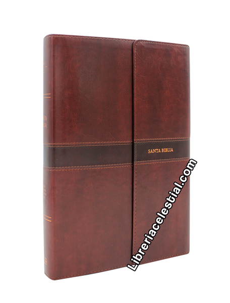 Biblia Letra Super Gigante con referencias, Marron con iman