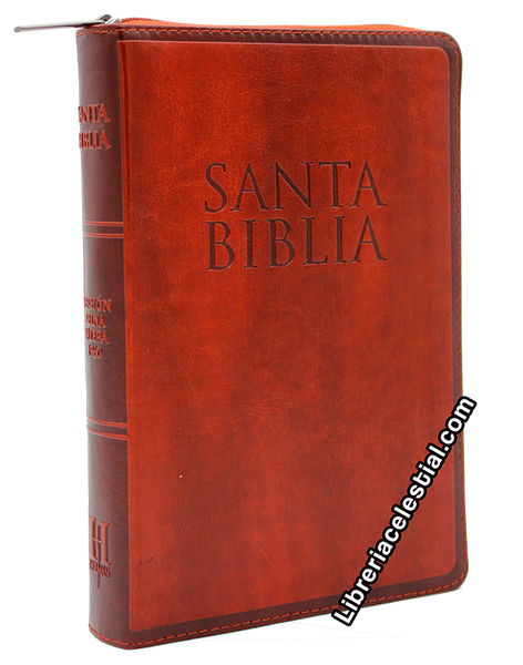Biblia Tamano Manual Letra Grande con Cierre, Cafe