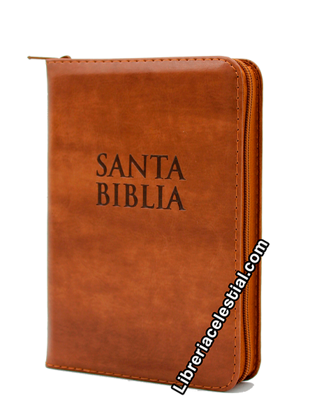 Biblia Tamano Compacta Letra Grande Con Cierre, Cafe