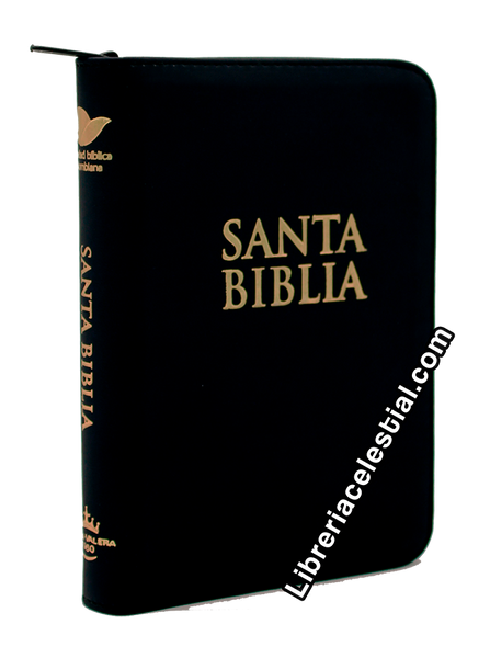 Biblia Tamano Compacta Letra Grande con Cierre, Negro