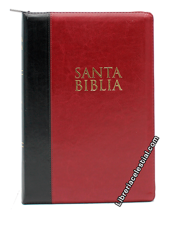 Biblia Letra Super Gigante Con Cierre, Negro con borgona