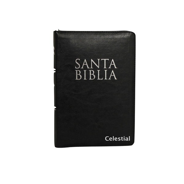 Biblia Tamano Manual Letra Grande Color Negro con Plata y Cierre