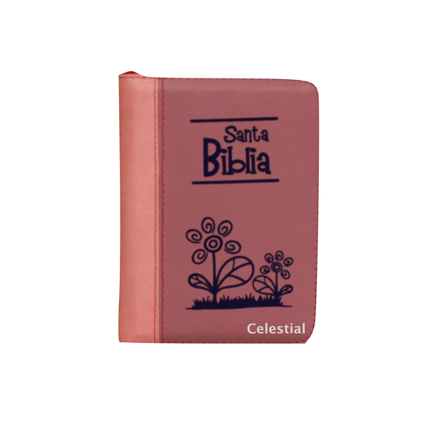 Biblia Tamaño Compacto Colombiano Lila y Salmon