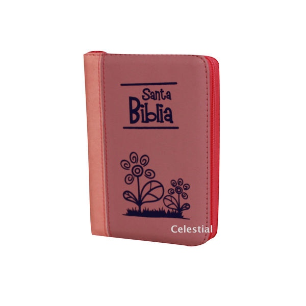 Biblia Tamaño Compacto Colombiano Lila y Salmon